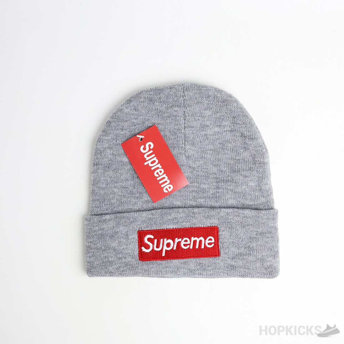 Supreme New Era Box Logo Grey Beanie